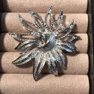 Signed  SARAH COVENTRY Silver Toned Sunflower